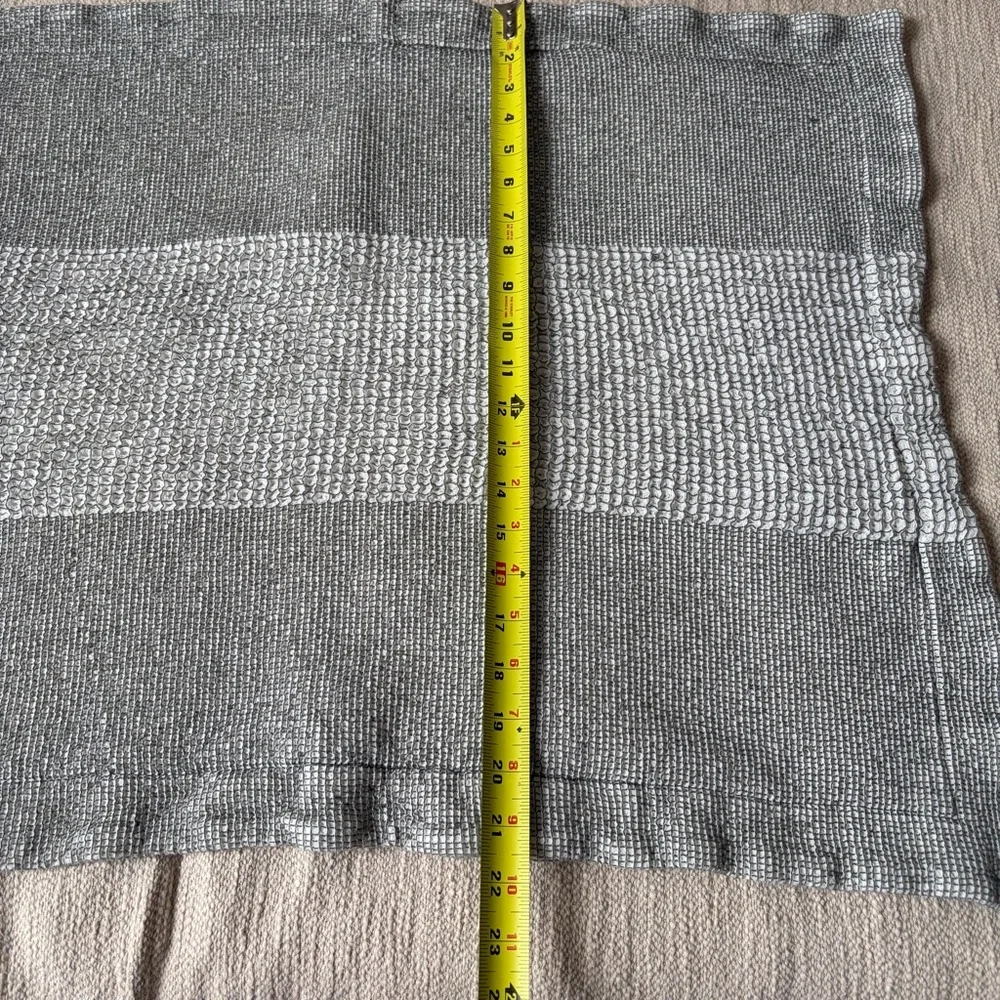 Crate and Barrel Gray Cotton Waffle Standard Pillow Case Set of 2